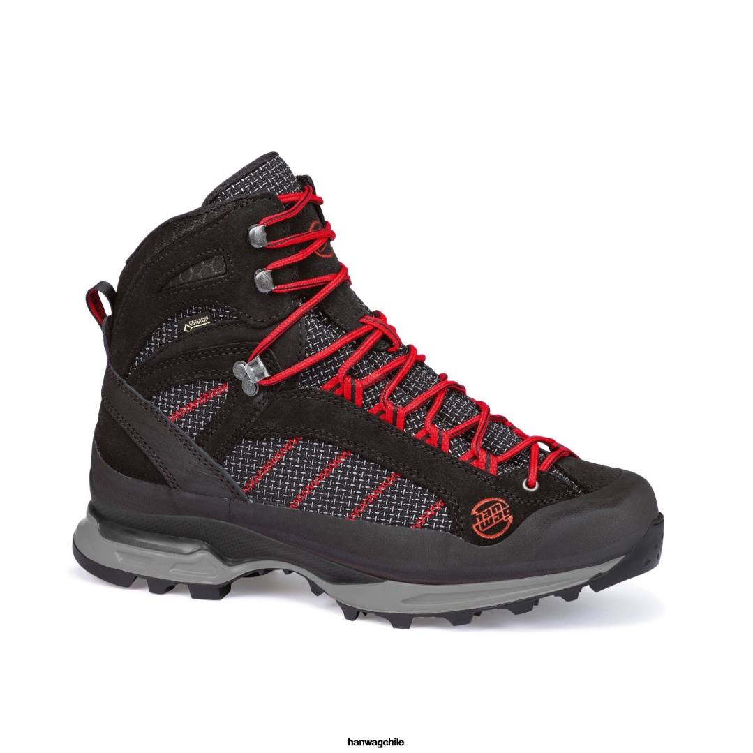 Hanwag makra trek gtx hombres negro/rojo 8FZN86 - Hanwag Shoes Online